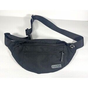MAXTOP Black Waist Pack Adjustable Strap Zip Closure 2 Pockets for Hiking